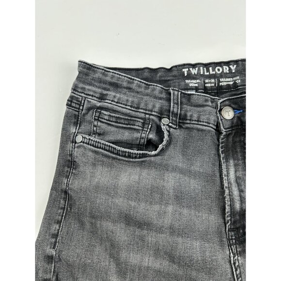 Twillory Technical Denim Tailored Fit Mens Jeans Black 32x30 Faded Casual - Picture 13 of 15